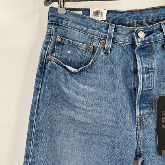 Levi's Women's Premium 501 High Rise Straight Jean Distressed Athens Crown 30x30 - Picture 6 of 10